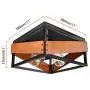 Iporovon Rustic Flush Mount Ceiling Light Fixture, 2-Lights Adjustable Angle Metal & Wood Square Farmhouse Ceiling Light Fixture for Hallway, Entryway, Foyer, Kitchen, Living Room, Stairway, Black