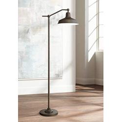 Kayne Modern Downbridge Floor Lamp Satin Bronze Metal Shade Step Switch for Living Room Reading Bedroom Office - 360 Lighting