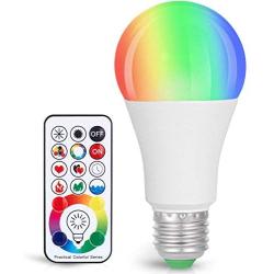 Sunnest 120 Colors LED Light Bulb, Dimmable E26 LED Light Bulb, 10W RGBW Color Changing Light Bulb with Remote Control, Decorative Lights, Mood Light Bulb, Great for Home Decor, Stage, Party and More