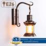 Rustic Light Fixtures, Oil Rubbed Bronze Finish Indoor Vintage Wall Light Wall Sconce Industrial Lamp Fixture Glass Shade Farmhouse Metal Sconces Wall Lights for Bedroom Living Room Cafe(1 Pack)