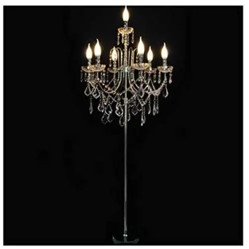 Yxx max -Standing Light Crystal Floor Lamp European Candle Living Room Wedding Room Villa Bedroom Luxury Fashion Decoration Floor Lamp [Energy Class A +]