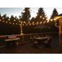 White Outdoor String Lights LED 25ft with 25+1 Spare Bulbs, Newpow Dimmable Shatterproof Waterproof - Clear Plastic, 1W 60LM 2200K Warm Glow for Indoor/Outdoor Decoration and Lighting