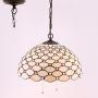 Tiffany Hanging Lamp W16H40 Inch Pendant Light Amber Stained Glass Crystal Pear Bead Shade Chandelier Ceiling Fixture S005 WERFACTORY Deco Dining LivingRoom Bedroom Study Office Cafe Bar Hallway Loft