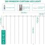 Window Curtain String Light USB Powered 300 LED 8 Lighting Modes Fairy Lights with Remote for Bedroom Party Wedding Home Garden Christmas IP65 Water Proof (9.8ft X 9.8ft, Warm White)
