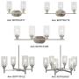 VINLUZ 6 Light Contemporary Chandelier Brushed Nickel Modern Pendant Lighting Cylinder Clear Glass Shaded Classic Ceiling Light Fixtures for Living Room Dining Room Kitchen