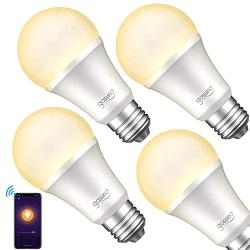 Smart Light Bulb, Gosund Dimmable WiFi LED Light Bulbs that Works with Alexa Google Home, E26 A19 Warm White 2700K Bulb, No Hub Required, 8W (75W Equivalent), 4pack