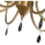KSANA Large Antique Gold Chandelier Modern 6 Light Fixture with Black Crystal Pendants for Dining & Living Room, Bedroom, Foyer and Kitchen