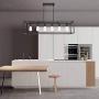 VINLUZ Rectangular Metal Chandelier,6 Light Black Linear Industrial Pendant Lights Cage Island Ceiling Lighting Fixture for Dining Room Kitchen
