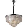 TFCFL 9-Light Crystal Chrome Chandelier, 23.6'' Modern Contemporary Pendant Lamp 4-Tier Ceiling Light Fixture for Dining Room Living Room Kitchen Island(Chrome)