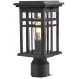 Zeyu Exterior Post Light, Outdoor Pole Lantern Pillar Light Fixture with Clear Glass Shade and Black Finish, 20068-P BK