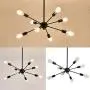 8-Lights Sputnik Chandeliers，Modern Ceiling Light Fixture，Black Chandelier for Living Room Kitchen Island Dining Room Bedroom Farmhouse
