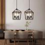 KingSo 4-Light Chandelier Rustic Metal Pendant Light, Adjustable Height Square Pendant Ceiling Hanging Light Fixture with Oil Rubbed Bronze Finish for Bedroom Kitchen Island Livingroom Farmhouse Foyer