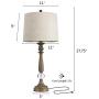 BOBOMOMO 27.75 USB Table Lamp with Charging Port Set of 2 Crystal-Resin Antique Nightstand Lamp for Bedroom Living Room Office Retro Classic Bedside Desk Lamps with Linen Fabric Shade