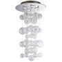 Munsinn Modern Glass Raindrop Chandelier 4-Lights Flush Mount LED Ceiling Light Fixture Pendant Lamp for Dining Room Bathroom Bedroom Livingroom