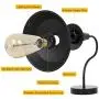 HAITRAL Plug in Wall Lamps Set of 2- Farmhouse Wall Sconces with Plug in Cord and Buttun Switch, Industrial Wall Light Fixtures Plug in for Bedroom, Living Room, Farmhouse, Bathroom Vanity-Black