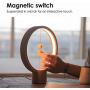ALLOCACOC Heng Balance Lamp - Ellipse Magnetic Mid-air Switch USB Powered LED Lamp, Warm Eye-Care LED Lamp, Table Lamp, Decoration for Bedroom, Living Room, Dining Room and Office (Round Wood)