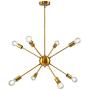 Modern Sputnik Chandelier 8 Lights Brass Mid Century Sputnik Ceiling Light Fixture Industrial Vintage Pendant Lighting for Dining Room Living Room Bedroom Kitchen