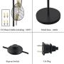 WOXXX Industrial Black Floor Lamp with 4 Brush Gold Finish Leaf Shade, Modern Tree Floor Lamps for Living Room Bedrooms Reading Standing Lamp Living Room Lamps Farmhouse Tall Lamp (4 Bulbs Included)