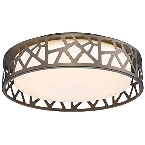 LED Flush Mount Ceiling Light, VICNIE 14 Inch 20W Dimmable Round Deco Lighting Fixture Oil Rubbed Bronze Finished,1400 Lumens 3000K Warm White, ETL Listed for Kitchen, Hallway, Bedroom, Stairways