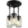 3-Light Mason Jar Pendant Lighting, Farmhouse Glass Pendant Light Fixtures Adjustable, Black Industrial Flush Mount Ceiling Hanging Light for Hallway Kitchen Island Dining Room 3-Light Mason Jar Pendant Lighting, Farmhouse Glass Pendant Light Fixtures Adjustable, Black Industrial Flush Mount Ceiling Hanging Light for Hallway Kitchen Island Dining Room