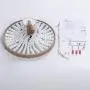 VILUXY Bohemia Wood Beaded Flush Mount Ceiling Light Antique Rustic Mini Chandelier White Finishing for Bedroom, Kitchen Island, Gril Room 3-Light