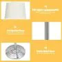 Tangkula LED Floor Lamp w/Swing Arm, Iron Pipe Electroplated Nickel & Hanging Lamp Shade for Reading, Classic Standing Lamp for Home Living Room Study Bedroom Office (Nickel)