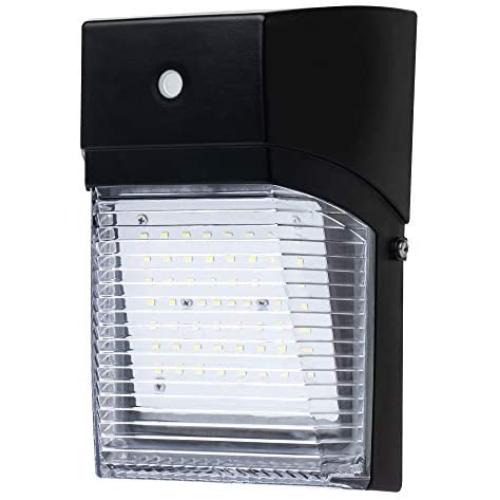 Hyperikon LED Wall Pack Outdoor Light, 30W, Security Wall Sconce Fixture, 5000K, Photocell, Clear Cover