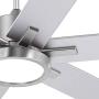 70'' Nucleus Industrial Ceiling Fan with Light LED Remote Control Brushed Nickel for Living Room Kitchen Bedroom Family Dining - Casa Vieja