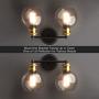 Tangkula Vintage 2 Light Vanity Wall Light, Bubbled Glass Wall Sconce, Industrial Bathroom Vanity Light with Globe Glass Shade, Wall Lamp Fixtures for Bathroom Hallway Living Room Bedroom (2-Light)