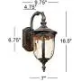 Bellagio Outdoor Wall Light Fixture Bronze 16 1/2'' Hammered Glass Sconce for House Deck Patio Porch - John Timberland