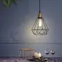 LIGHTESS Plug in Pendant Lights with Dimmer Switch, Industrial Black & Copper Dimmable Hanging Wire Cage Light Fixture for Kitchen Dining Room, LG9925342