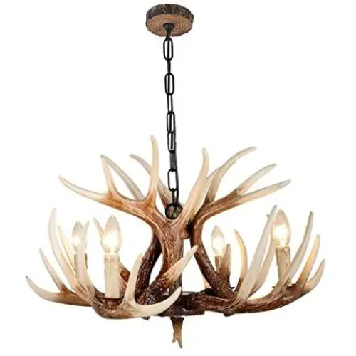 EFFORTINC Vintage Style Resin Deer Horn Antler Chandeliers,4 Lights(Bulbs Not Included) EFFORTINC Vintage Style Resin Deer Horn Antler Chandeliers,4 Lights(Bulbs Not Included)