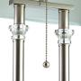 Unique Silver Crystal Table Lamp with Dual USB Ports Metal Base for Bedside Night Stand Table Top, White Shade Modern Living Room Lamps for End Tables Bedrooms Nightstand Bed Side