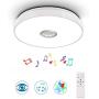 Horevo 24W LED Music Ceiling Light Color Changing Ceiling Lamp with Bluetooth Speaker and Remote Control, 2800-6000K 2120 LM Dimmable Light for Bedroom Kids Room