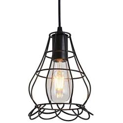 UOFUS Pendant Lighting Metal Industrial Vintage Hanging Ceiling Chandelier Light Fixture Black for Kitchen Home Hallway Dining Room