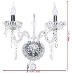 Samger Samger Luxurious 2 Arms K5 Crystal Glass Wall Light Silver Transparent Color for Living Room Bedroom Hallway Entry