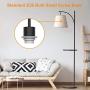 LEPOWER Shelf Floor Lamp for Living Room, Standing Reading Light with Arc Hanging Lampshade, Modern Design Tall Pole Lamp with Table for Office, Farmhouse, Bedroom and Nursery, E26 Lamp Base.