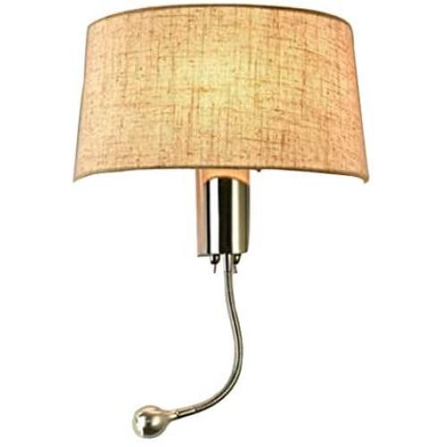 Vintage Industrial Bedside Wall Lamp Light with Switch 1-Light Wall Sconce with Fabric Shade for Reading Bedroom Living Room Dining Room Hotel,A