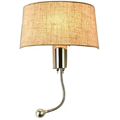 Vintage Industrial Bedside Wall Lamp Light with Switch 1-Light Wall Sconce with Fabric Shade for Reading Bedroom Living Room Dining Room Hotel,A