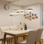 LED Chandelier Dining Room Island Ceiling Pendant Light Dimmable 3000K-6500K Remote Acrylic Half Flush Mount Lighting Fixtures, Modern Designer Height Adjustable Bedroom Living Room Decor Hanging Lamp