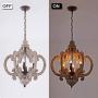 HMVPL Wooden Farmhouse Pendant Lighting Fixtures 6-Lights, Industrial Swag Chandeliers Hanging Ceiling Lamp for Kitchen Island Dining Room Bedroom Foyer Hallway Front Door