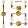JHLBYL Bathroom Vanity Light 2-Light Wall Sconce Brushed Gold Bronze Classic Mid Century Wall Lamp Wall Light for Bathroom Modern Dining Room Living Room