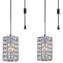 SHUPREGU Modern Plug in Dimmable Pendant Light Ceiling Crystal Light Fixture Chrome Finish Lighting for Kitchen Island, Dining Room, Bedside LED Bulb Not Included, 2-Pack