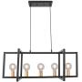 Modern Kitchen Island Light Industrial Ceiling Chandelier Light Fixture Pendant Lighting Ceiling Lamp for Kitchen Island, Dining Room, Living Room 5 Light, Black