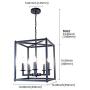 Sivilynus 5 Lights Lantern Chandeliers Black Foyer Lighting Farmhouse Pendant Light Fixture Industrial Style Lighting Mid Century Ceiling Light Fixture for Entryway,Hallway and Dining Room Foyer