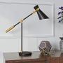 Henn&Hart Rex Two Tone Black and Brass Finish Table Lamp for Living Room / Office / Bedside