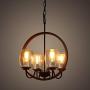Giluta Industrial Metal Chandelier Island Pendant Lighting Kitchen Light Fixture Elegant Style Hanging Ceiling Light 4 Lights for Bedroom Dinning Room Loft Foyer with 4 Glass Shades