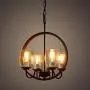 Giluta Industrial Metal Chandelier Island Pendant Lighting Kitchen Light Fixture Elegant Style Hanging Ceiling Light 4 Lights for Bedroom Dinning Room Loft Foyer with 4 Glass Shades