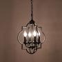 Lingkai Modern Chandelier Foyer Lantern 4-Light Candle Pendant Lighting Industrial Ceiling Hanging Light for Hallway Kitchen Dining Room Fixture Black Finish