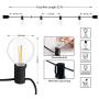LED G40 Outdoor String Lights 25Feet Patio Lights with 25 LED Shatterproof Bulbs, Weatherproof Commercial Hanging Lights for Backyard Bistro Pergola Party Decor, E12 Socket Base, 2200K, Black